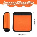 Bright Orange Luggage Handle Wraps - 2 Pack