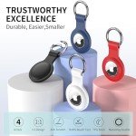 Silicone AirTag Holder Keychain 4-Pack