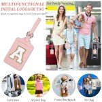 Personalized Letter A Luggage Tag - Pink