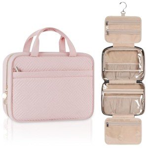 Pink Hanging Toiletry Bag for Travel Accessories
