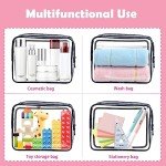 Clear Travel Toiletry Bag Set - 3 Pack