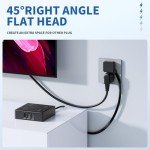 Flat Plug Power Strip, 4ft Round Extension Cord, 4 Outlets with 3 USB (2 USB C), No Surge Protection (Black)