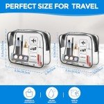 2 Pack Clear Travel Toiletry Bags for Women