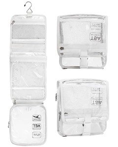 Travel Makeup Bag Organizer with Detachable TSA Pouch