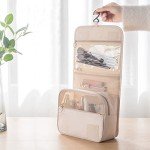 Yeegras Travel Toiletry Bag with Hook - Beige