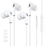 2 Pack for Apple Earbuds Wired, 3.5mm Headphones with Mic [MFi Certified] Volume Control HiFi Stereo Compatible with Chromebook iPhone 6 6s iPad Galaxy S10 Switch Portable CD Player