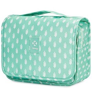 Narwey Travel Toiletry Bag for Women - Green Leaf