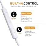 Cianyyee USB C Headphones Pack of 3 [MFi Certified] Type C Wired Earbuds, in-Ear Headphones with Microphone Noise Canceling Stereo, Earphones Compatible with iPhone 16/15 S23/Android/iPad Pro