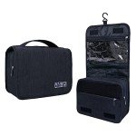 Large Waterproof Toiletry Bag with Hook - Black