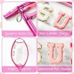 Sunny Varsity Letter Makeup Bag in Rose Red