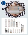 Checkered Makeup Bag for Travel & Organization