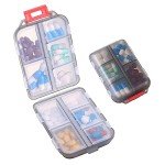 Travel Pill Organizer - 10 Compartment Case in Gray
