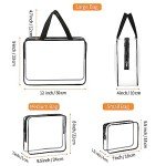 3 Pack Clear Travel Bags for Toiletries & Makeup