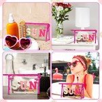 Sunny Varsity Letter Makeup Bag in Rose Red