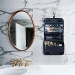 Large Waterproof Toiletry Bag with Hook - Black