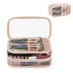 Clear Makeup Bag Organizer for Travel - Beige