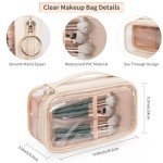 Clear Makeup Bag Organizer for Travel - Beige