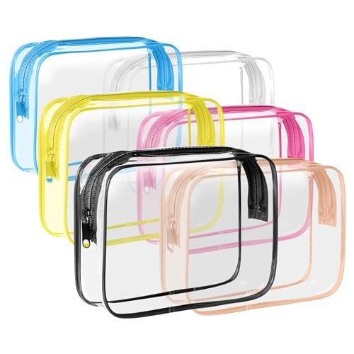 6 Pack TSA Approved Clear Toiletry Bags