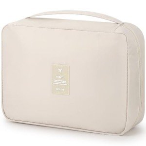 Mossio Portable Toiletry Bag with Hook - Beige