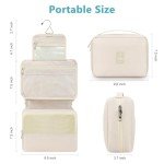 Mossio Portable Toiletry Bag with Hook - Beige