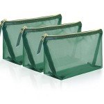 3-Pack Travel Makeup Mesh Bags with Zippers