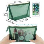 3-Pack Travel Makeup Mesh Bags with Zippers