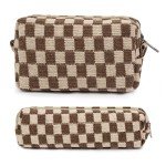 Checkered Makeup Bag & Brush Organizer Under $10