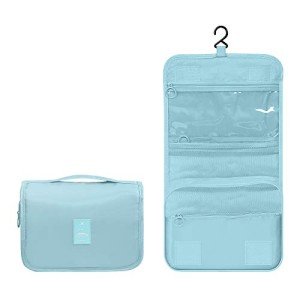 Small Water-Resistant Toiletry Bag with Hook