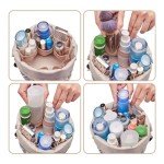 Large Waterproof Makeup Bag in Blue Leaf