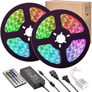 UMICKOO LED Strip Lights, 32.8 ft 10M(5Mx2) LED Lights 5050 LED Tape Lights, Flexible Color Changing LED Strip Lights with Remote for Home Lighting Kitchen Bedroom Bar Room Decoration