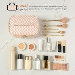 Colorful Checkered Travel Makeup Bag - Small & Waterproof