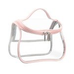 Clear Travel Makeup Bag - Waterproof Organizer (Pink)