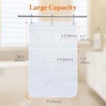 Mesh Shower Caddy with 7 Pockets - White