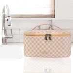 Colorful Checkered Travel Makeup Bag - Small & Waterproof