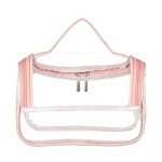 Clear Travel Makeup Bag - Waterproof Organizer (Pink)