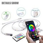 maylit Led Strip Lights, 8.2 ft Tv Led Backlight for 40-60 inch Tv Bluetooth Control Sync to Music, USB Bias Lighting Tv Led Lights Kit with Remote - RGB 5050 LEDs Color Lights for Room Bedroom
