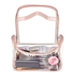 Clear Travel Makeup Bag - Waterproof Organizer (Pink)