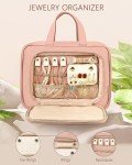 Stylish Pink Travel Toiletry Bag with Jewelry Compartment