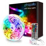 phopollo Led Strip Lights Color Changing 16.4ft Flexible 5050 RGB Led Lights Kit with Power Supply and 44 Keys Remote