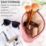 Large Pink Corduroy Makeup Bag for Travel