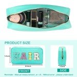Mint Green Hair Makeup Bag with Patches