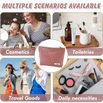 Large Pink Corduroy Makeup Bag for Travel