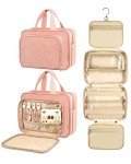 Stylish Pink Travel Toiletry Bag with Jewelry Compartment