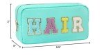 Mint Green Hair Makeup Bag with Patches