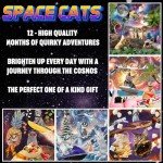 Funny Space Cats Wall Calendar 2025