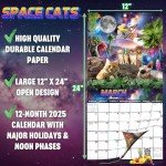 Funny Space Cats Wall Calendar 2025