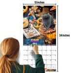 Funny Space Cats Wall Calendar 2025