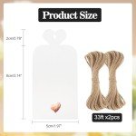 100 Pcs Rose Gold Heart Gift Tags with String