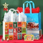 6-Pack Christmas Gift Bags with Tissue & Cards
