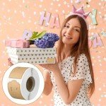 Gift Tag Stickers - 300pcs Natural Brown Labels